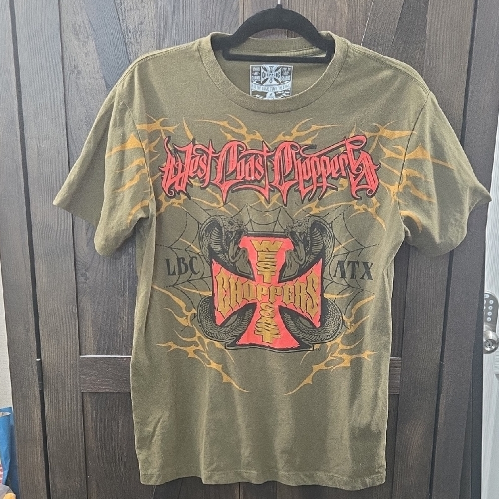 West Coast Choppers Olive T-shirt Mens Medium